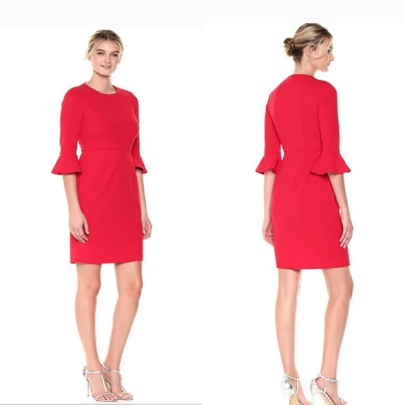 Donna Morgan | Dresses | Nwt Donna Morgan Kendall Red Bell Sleeves Dress |  Poshmark